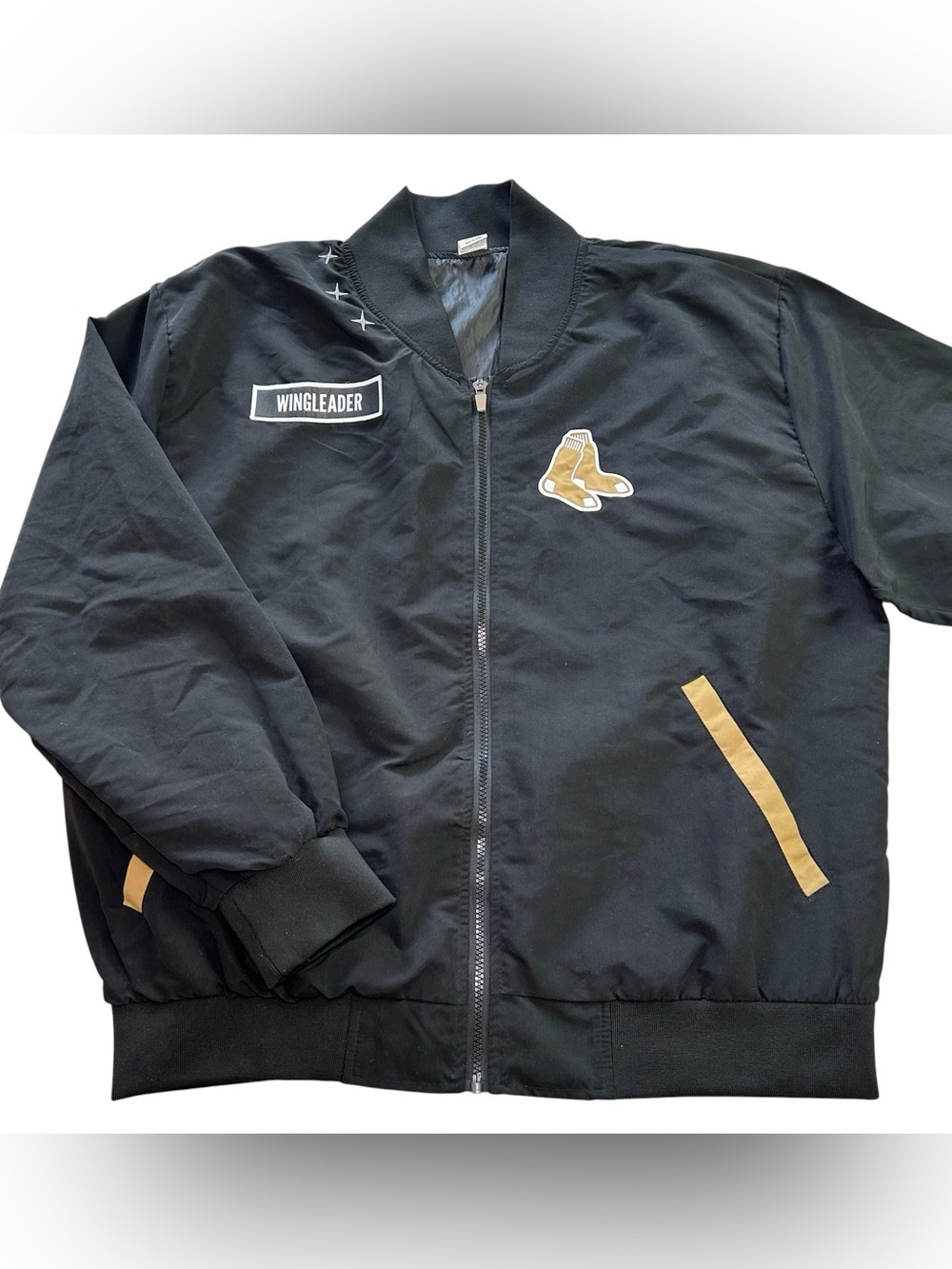 Fourth Wing x Boston Red Sox Riorson Bomber Jacket Wingleader Rare MLB Black L